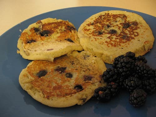 Homemade blueberry pancakes