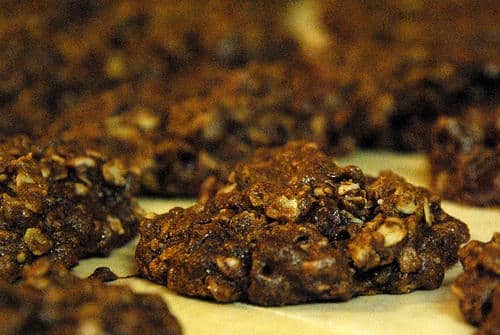 De beaux cookies chocolat/oatmeal sans cuisson