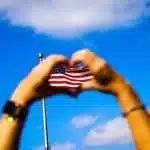 Coeur sur drapeau Etats-Unis