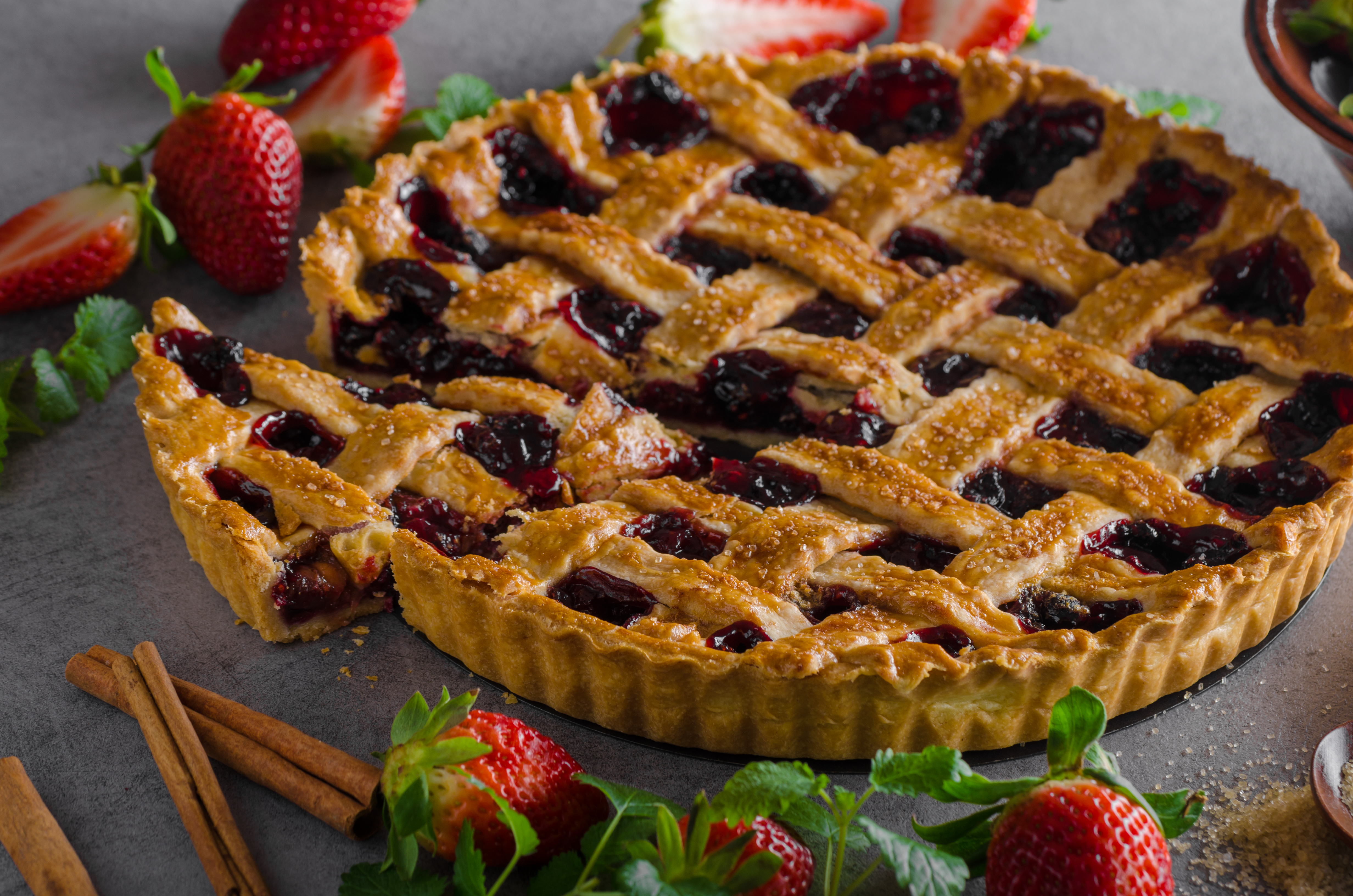 rustic tart with berries